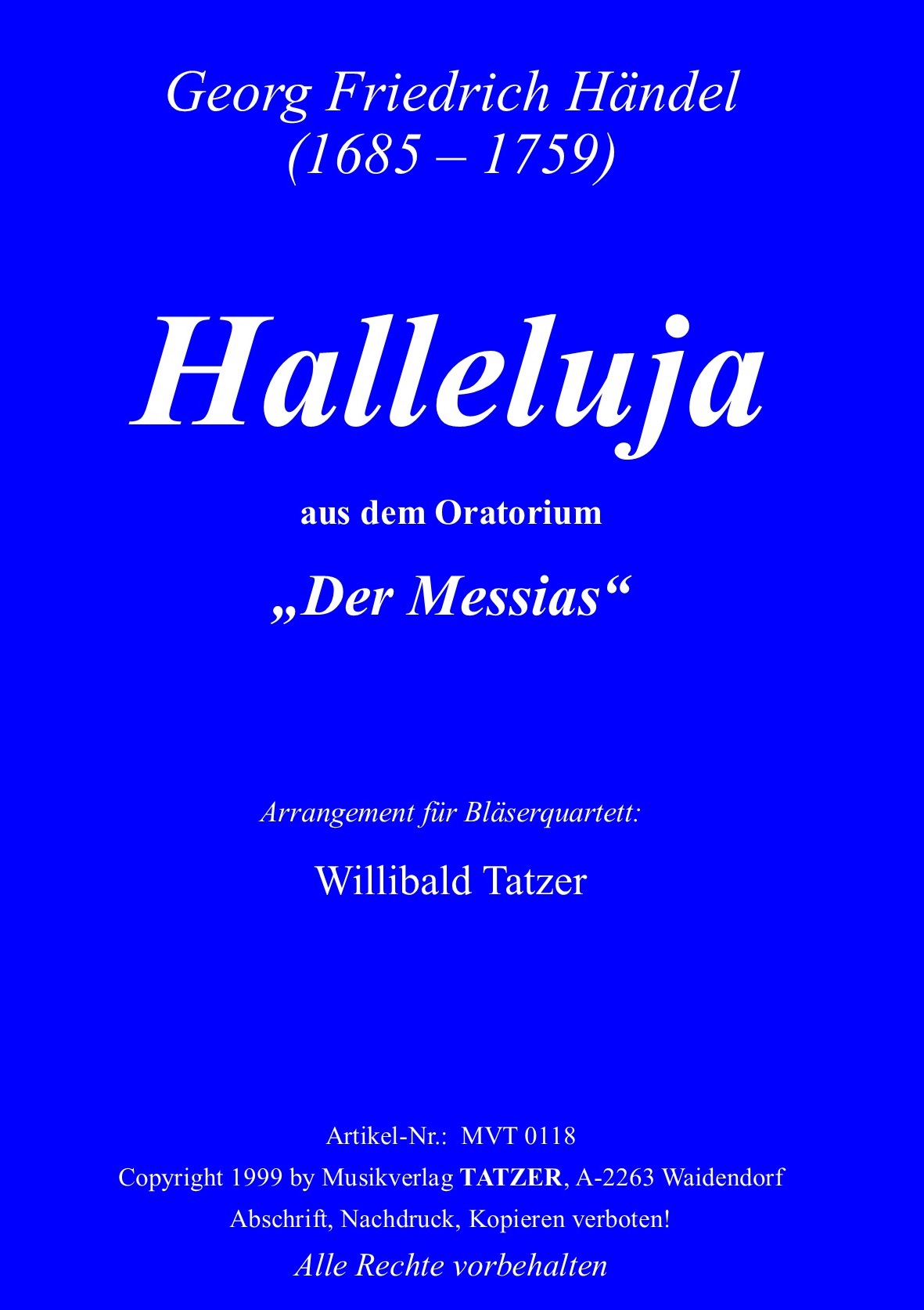 Halleluja (C), Georg Friedrich Händel / Willibald Tatzer